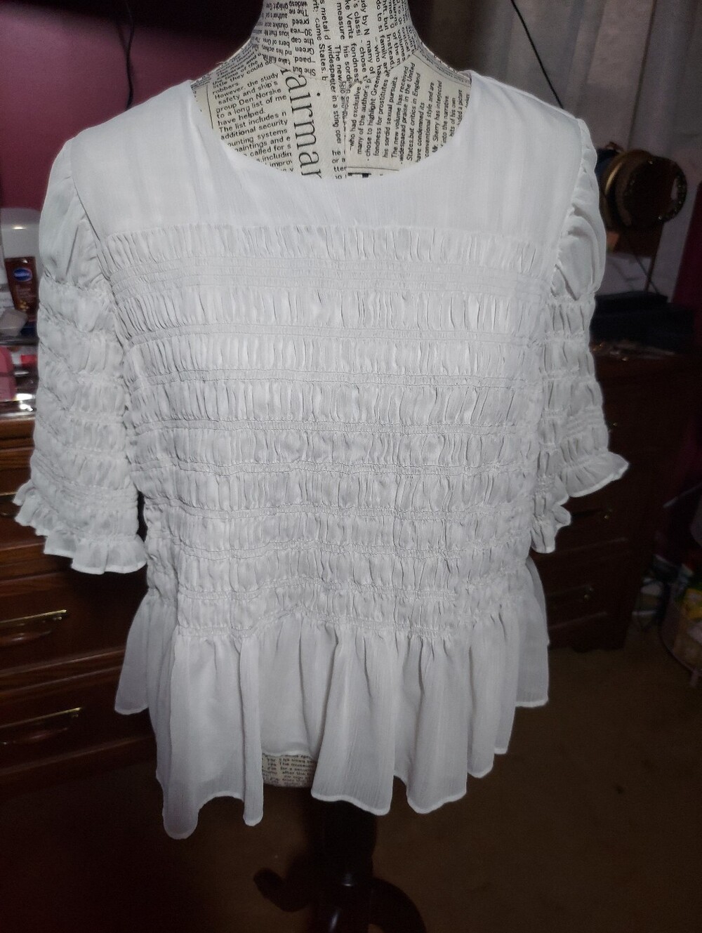 JASON WU Ruffled White Blouse Size 12